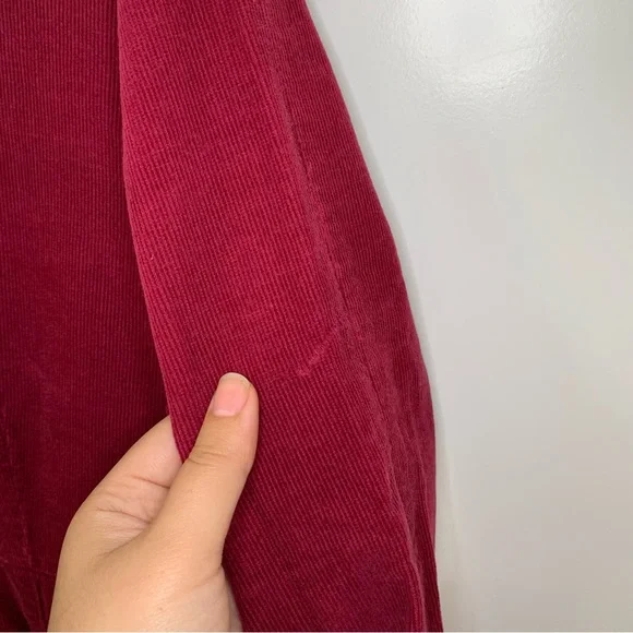 Vintage FADS Burgandy Curduroy Witch Gothic Vampire Long Sleeve Midi Dress - Picture 4 of 10